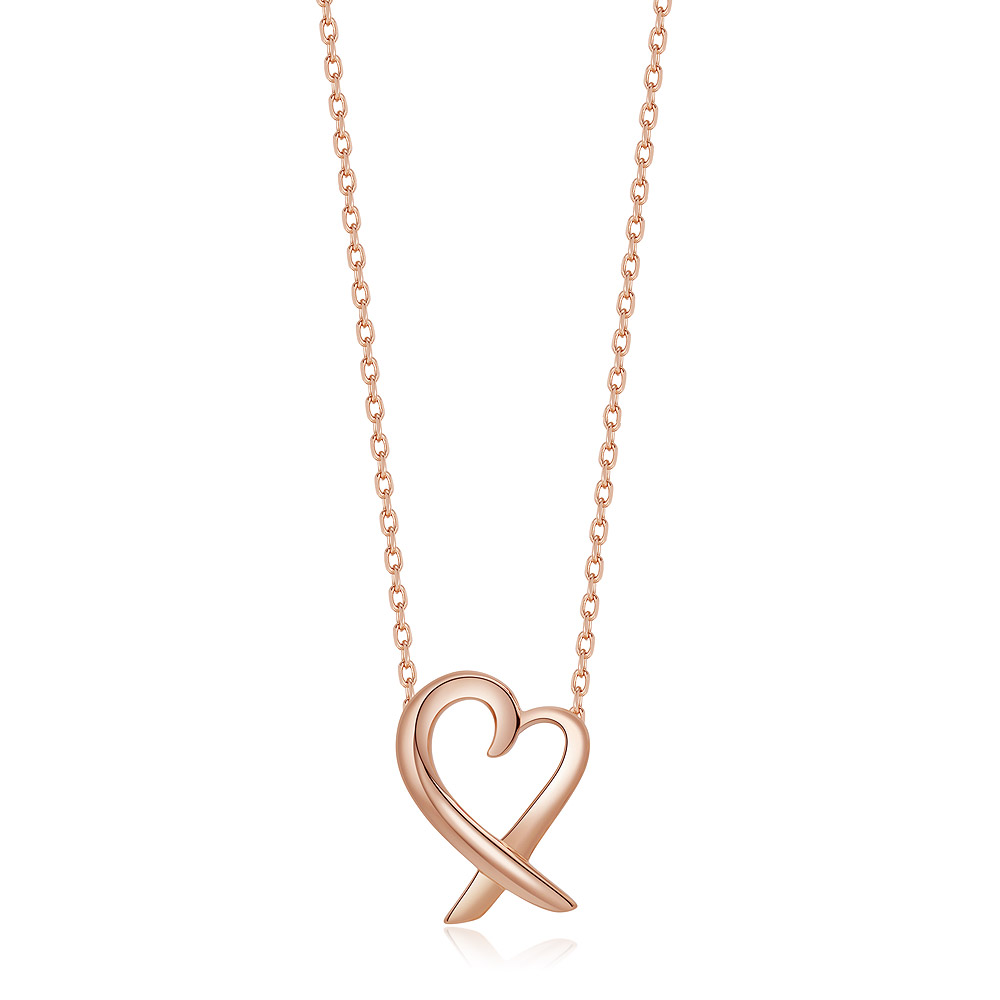 Rose Gold Open Hearts Necklace